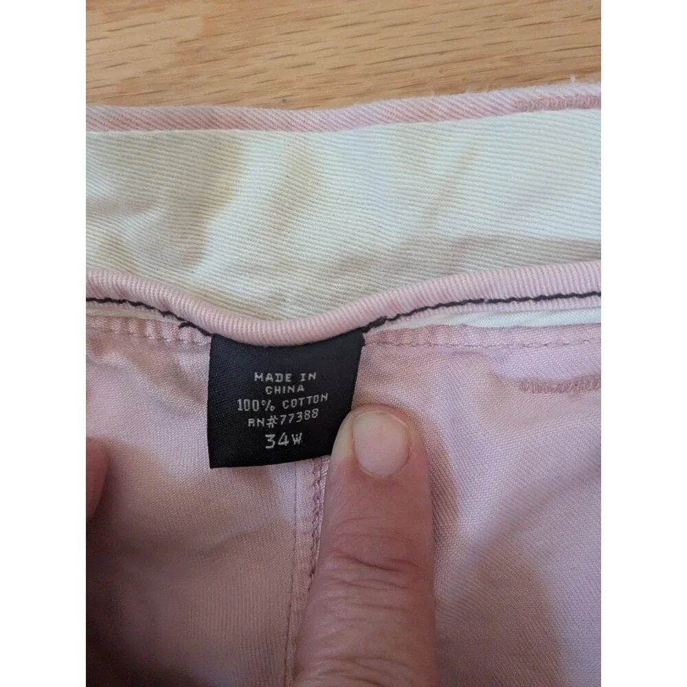 J Crew Shorts Broken In Regular Fit Pink Embroidered Fish Size 34 Chino Cotton